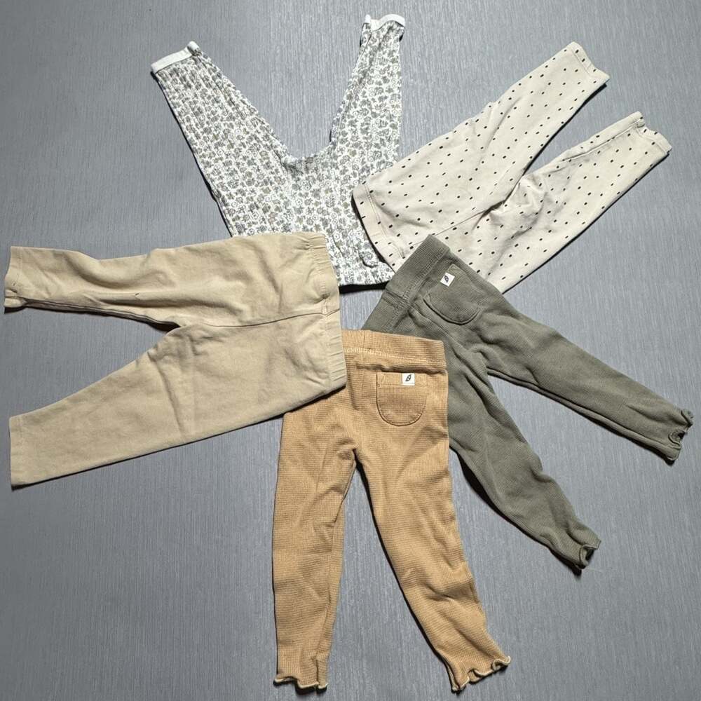 Lot of 5 Size 12 Months Organic Cotton Baby Pants H&M easy-peasy Fall Neutral